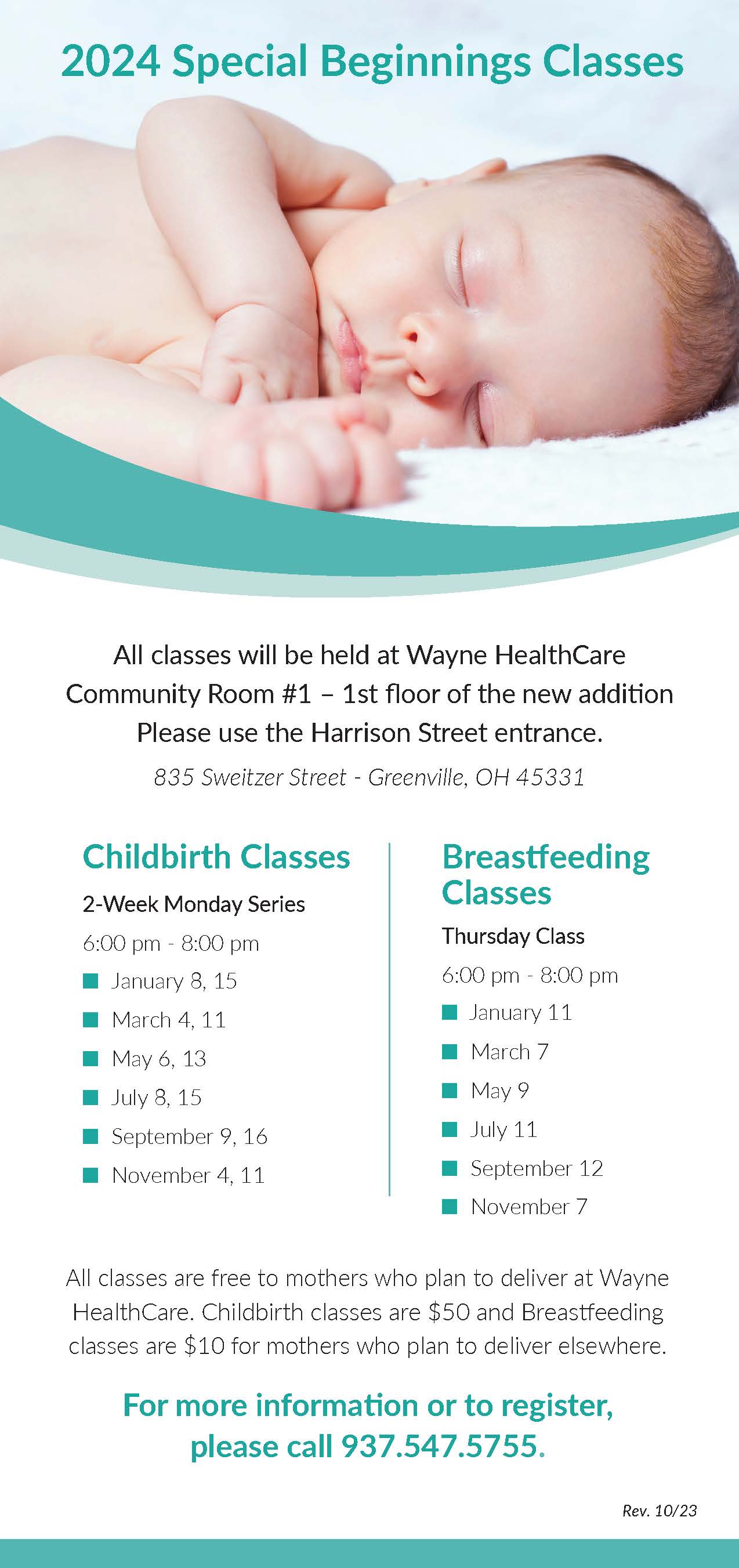 baby sleeping with breastfeeding class schedule